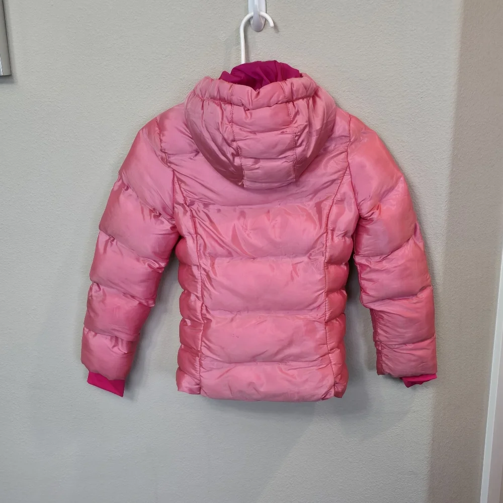 Champion Pink Hooded Quilted  Puffer Coat Jacket Kids Girls M 7-8